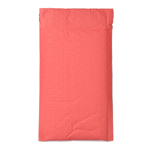 Bobbelkuvert til forsendelse, koralfarvet, 22.4x12.4 cm, 10 stk.