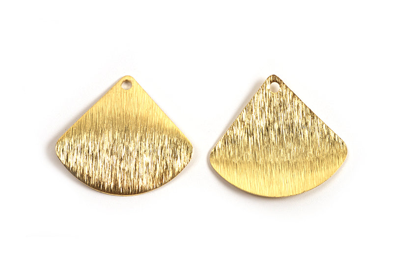 Vifte, børstet, ca. 19x20 mm, forgyldt med 24K guld, 2 stk.
