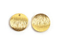 Mønt, børstet, ca. 14 mm, forgyldt med 24K guld, 2 stk.