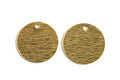 Mønt, børstet, ca. 15 mm, forgyldt med 24K guld, 2 stk.