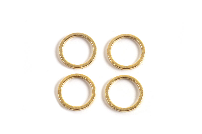 Ring/øsken, ca. 10x1 mm, forgyldt med 24K guld, 4 stk.