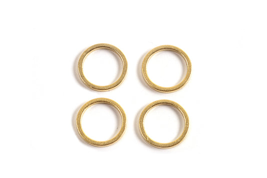 Ring/øsken, ca. 10x1 mm, forgyldt med 24K guld, 4 stk.