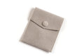 Smykkepose m/knap, velour, grå, ca. 90x80x10 mm, 1 stk.