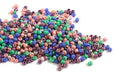 Seed beads, 12/0, ca. 2.5-3x1,5-2,5 mm, multicolour, ca. 15 gram