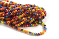 Glasperle, rondel, facet, multicolour, 2,5x3 mm, 1 streng