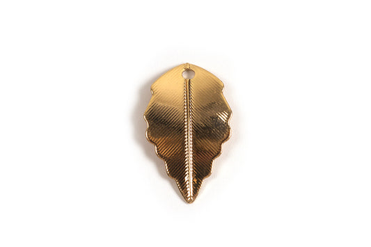 Vedhæng, blad, ca. 17x10 mm, FG med 18 K guld, 2 stk.