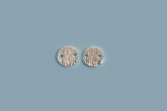 Mønt m/2 huller, børstet, ca. 6 mm, FS, 2 stk.