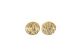 Mønt m/2 huller, børstet, ca. 8 mm, forgyldt med 24K guld, 2 stk.