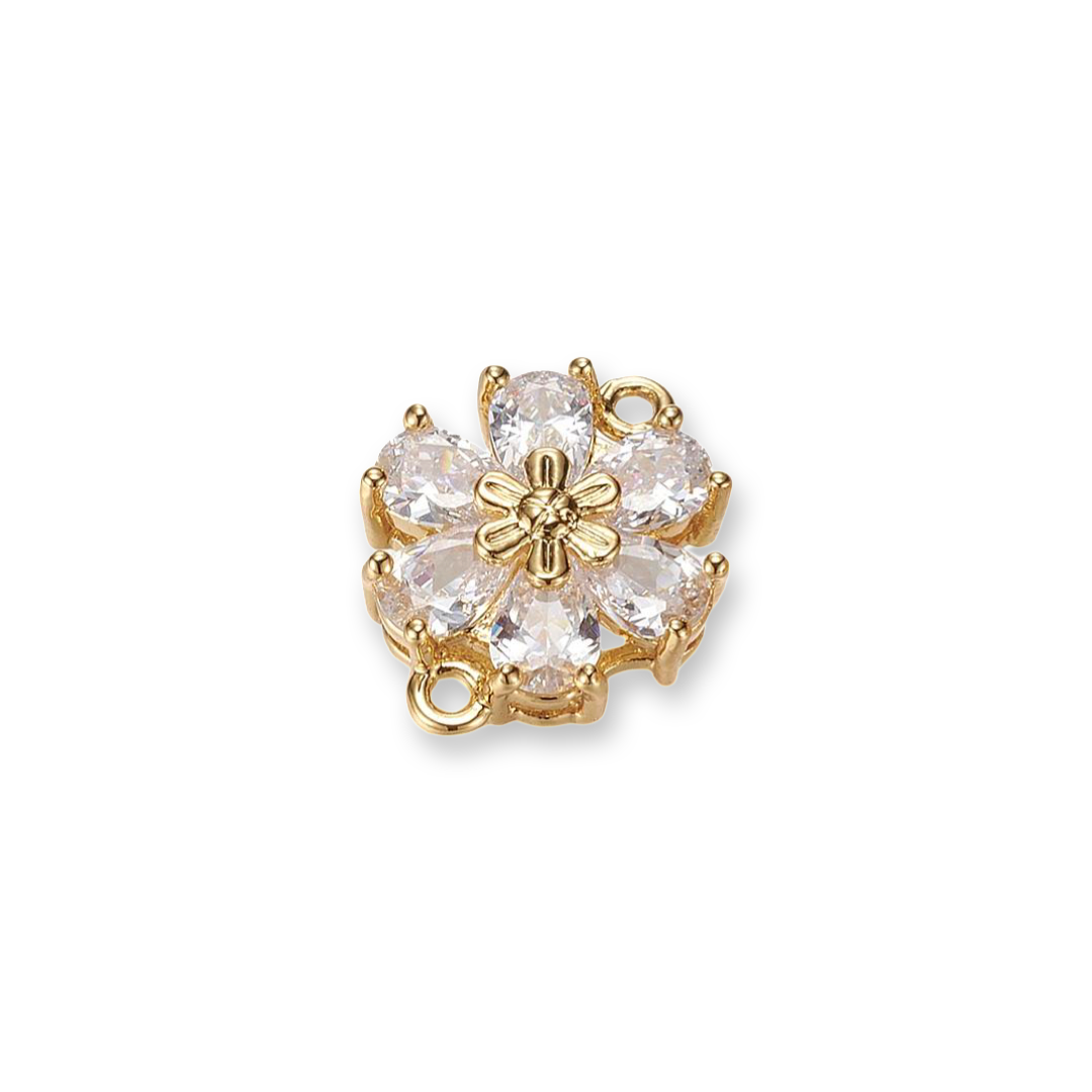 Vedhæng, blomst, link, FG, ca. 17x13mm, 1 par