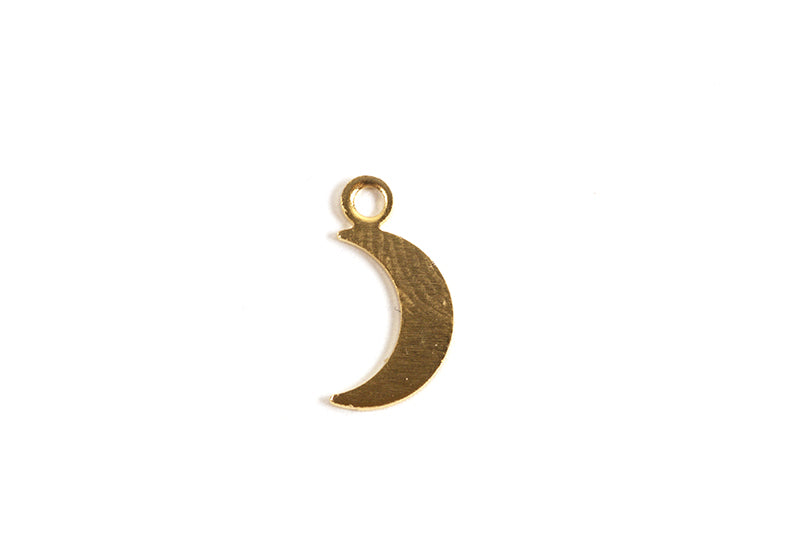 Vedhæng, måne, ca. 10x5 mm, forgyldt med 18K guld, 2 stk.
