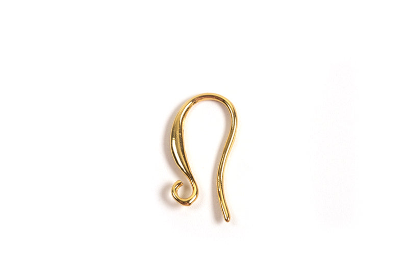 Ørekrog, ca. 16x8 mm, forgyldt med 18K guld, 1 par