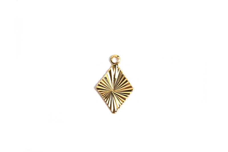 Vedhæng, harlekin m/mønster, ca. 13x8 mm, forgyldt med 24K guld, 5 stk.