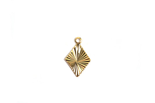 Vedhæng, harlekin m/mønster, ca. 13x8 mm, forgyldt med 24K guld, 5 stk.