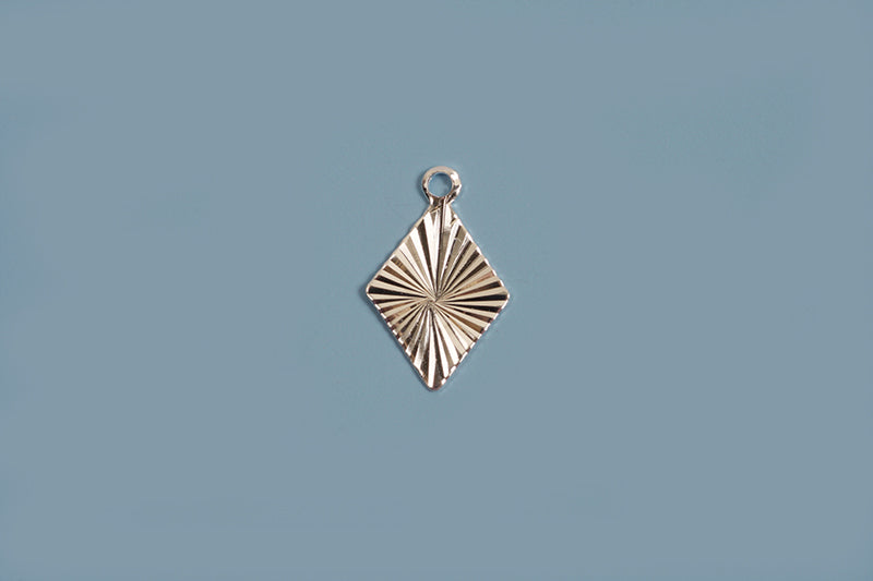 Vedhæng, harlekin m/mønster, ca. 13x8 mm, forsølvet med ægte sølv, 4 stk.