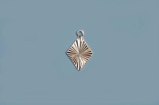 Vedhæng, harlekin m/mønster, ca. 13x8 mm, forsølvet med ægte sølv, 4 stk.