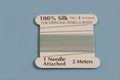 Silke perlesnor m/nål, 0,45 mm, blå/grøn, ca. 2 meter