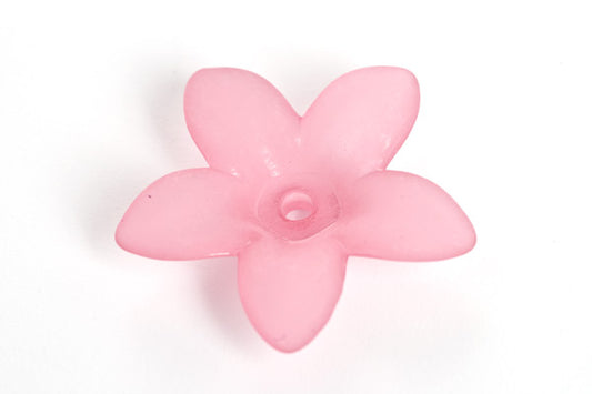 Blomst, resin/acryl, pink, 17x16,5x4, 6 stk.