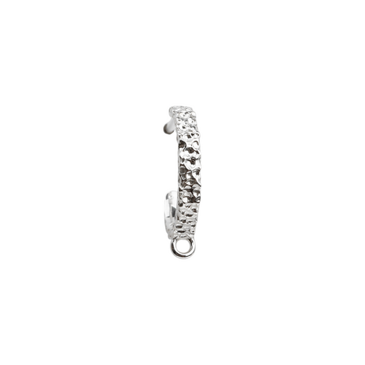 Hoops m/ 1 øje, banket, 13x2,5 mm. 925s, 1 par