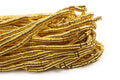 Hæmatit, mønt/skive 4x1 mm, guldfarvet, 1 streng