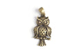 Ugle m/rhinsten, antikguld, 36x17 mm, 1 stk.