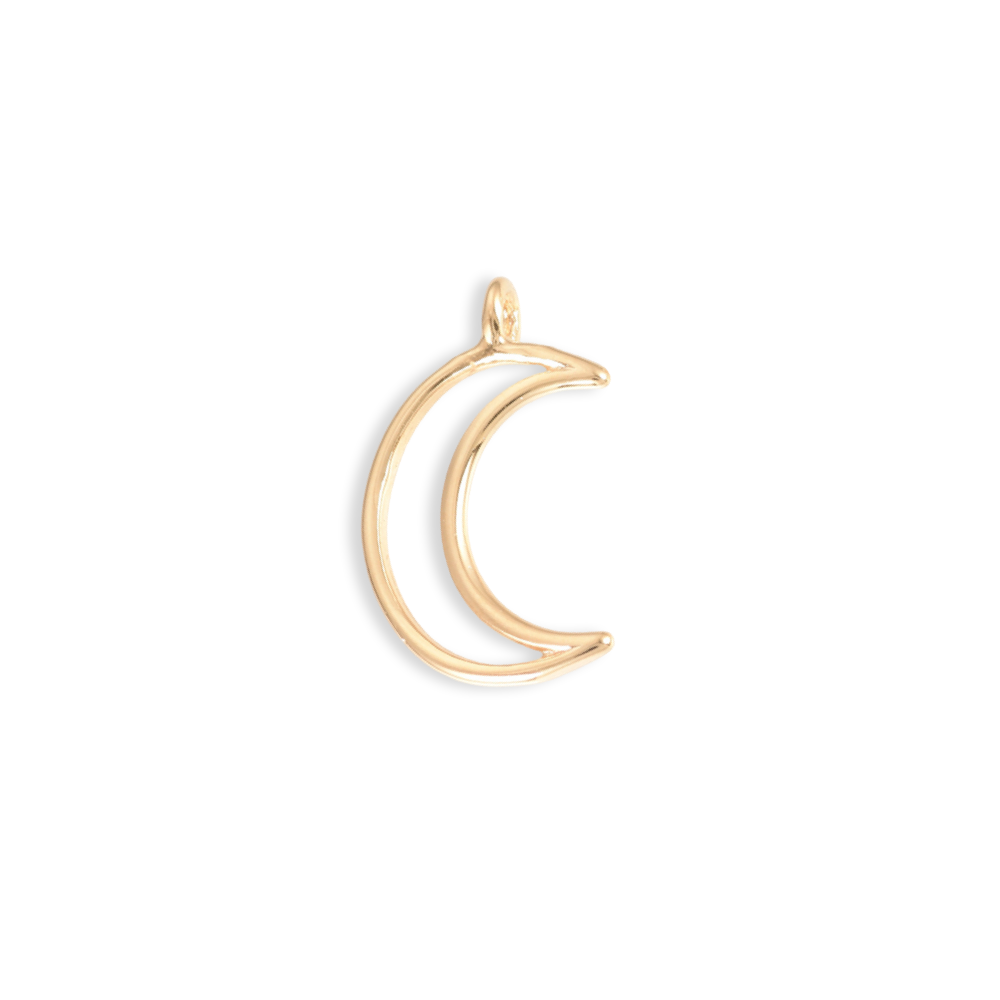 Vedhæng, måne, 16x10 mm, 18K FG, 1 stk.