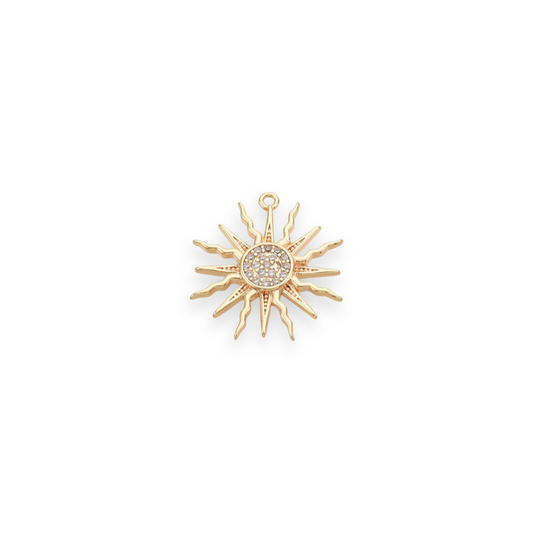 Sol med zirkoniasten, 18K FG, 17.5x16 mm. 1 stk