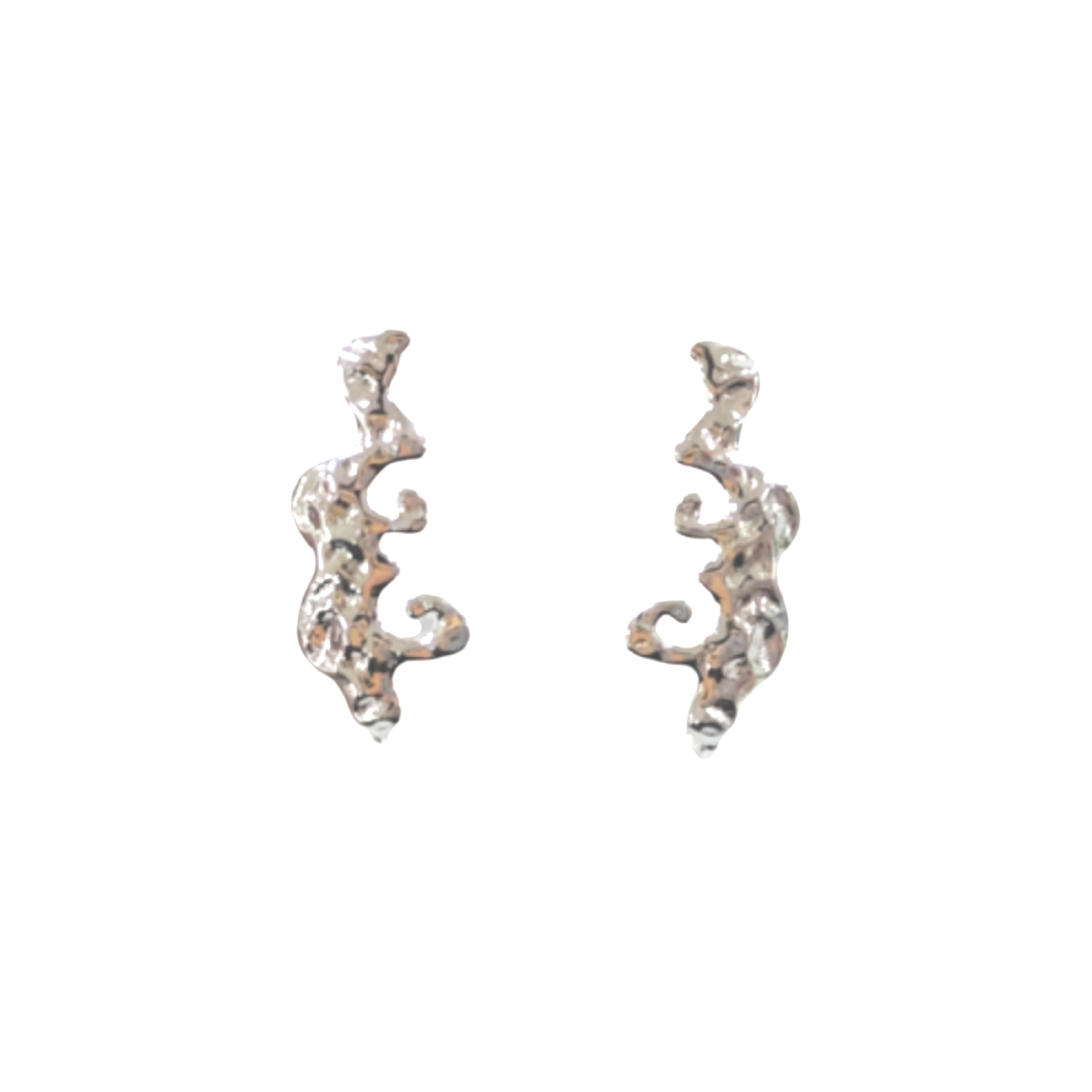 Ørestikker, krøllet og banket, 925s, 13x18 mm. 1 par