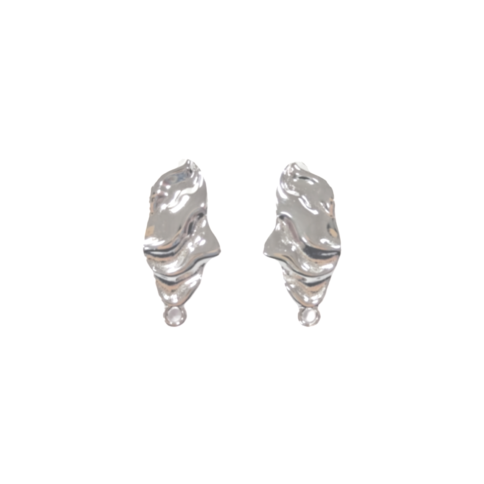 Ørestikker, bølget og organisk look, 6.5x15 mm. 925s. 1 par