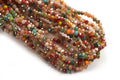 Glasperle, rondel, facet, multicolour, 3x2 mm, 1 streng