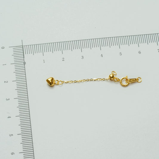 Karabin lås med forlængerkæde,Sølvbelagt, 18kt guldbelagte,1 stk