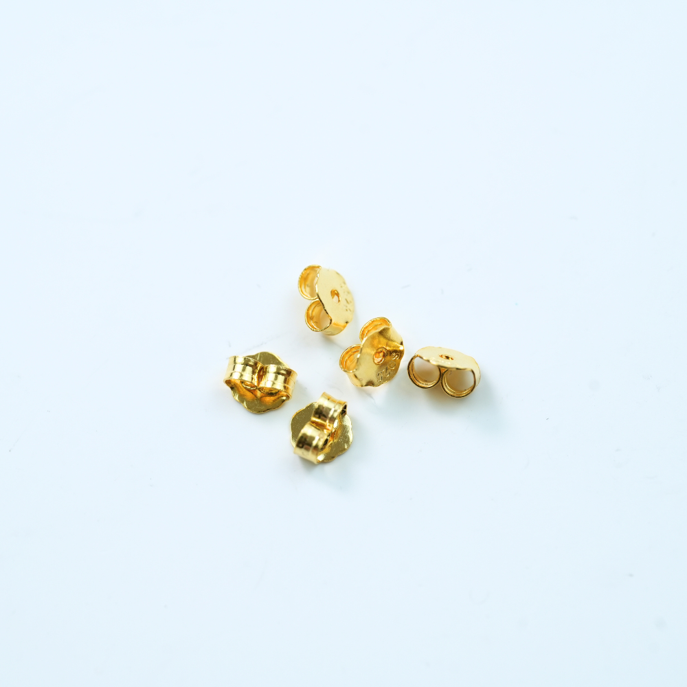 knipling Guld ørestop, 4mm,SøLvbelagt, 18Kt Guldbelagte, 2 par