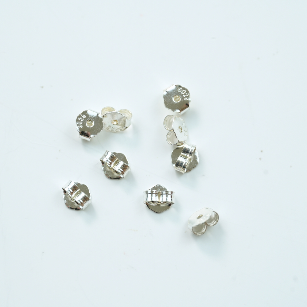 knipling ørestop, 4mm,SøLvbelagt,3 par