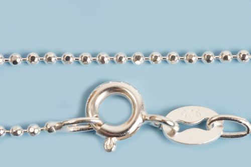 Armbånd, kuglekæde, 185x1,2 mm, sølv 925s, 1 stk.