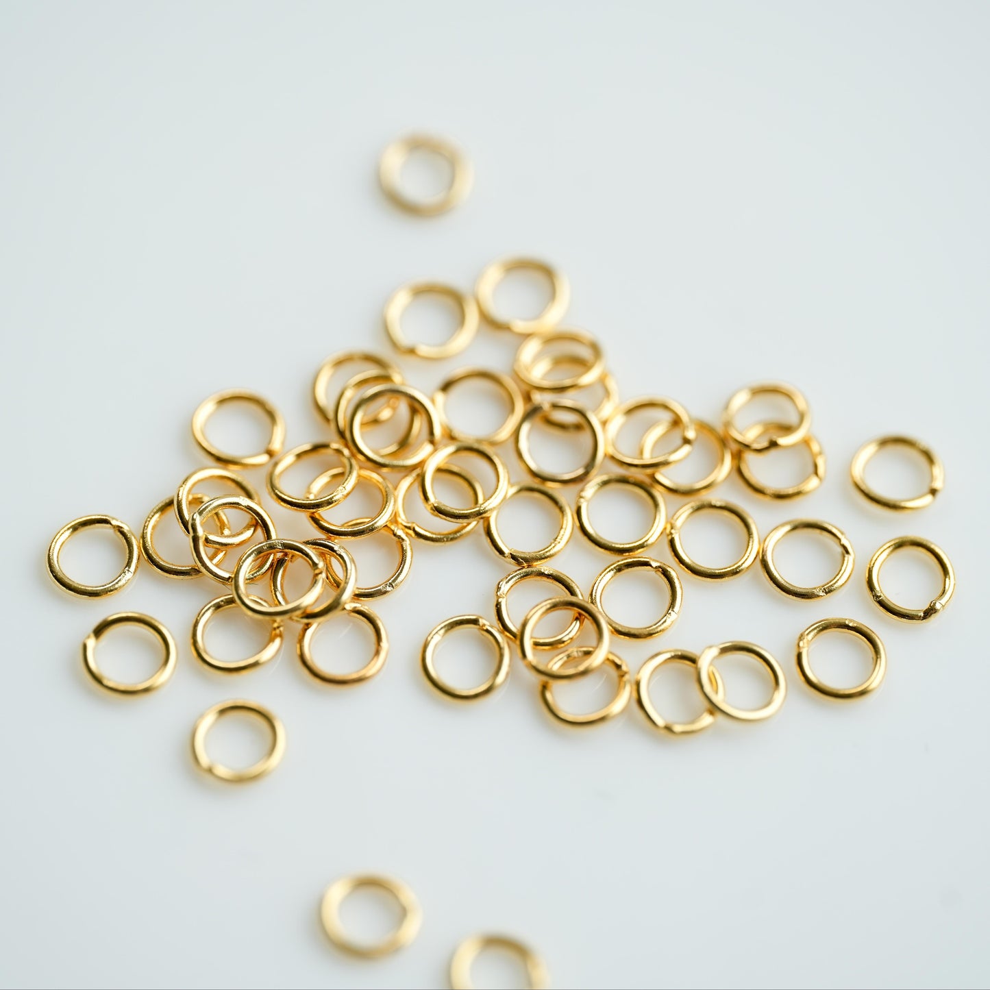 Lukket ring,SøLvbelagt, 3mm,18Kt Guldbelagte, 6 stk.
