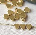 Mellemled, guld hjerte ,5 mm, 14K FG, 6 stk.