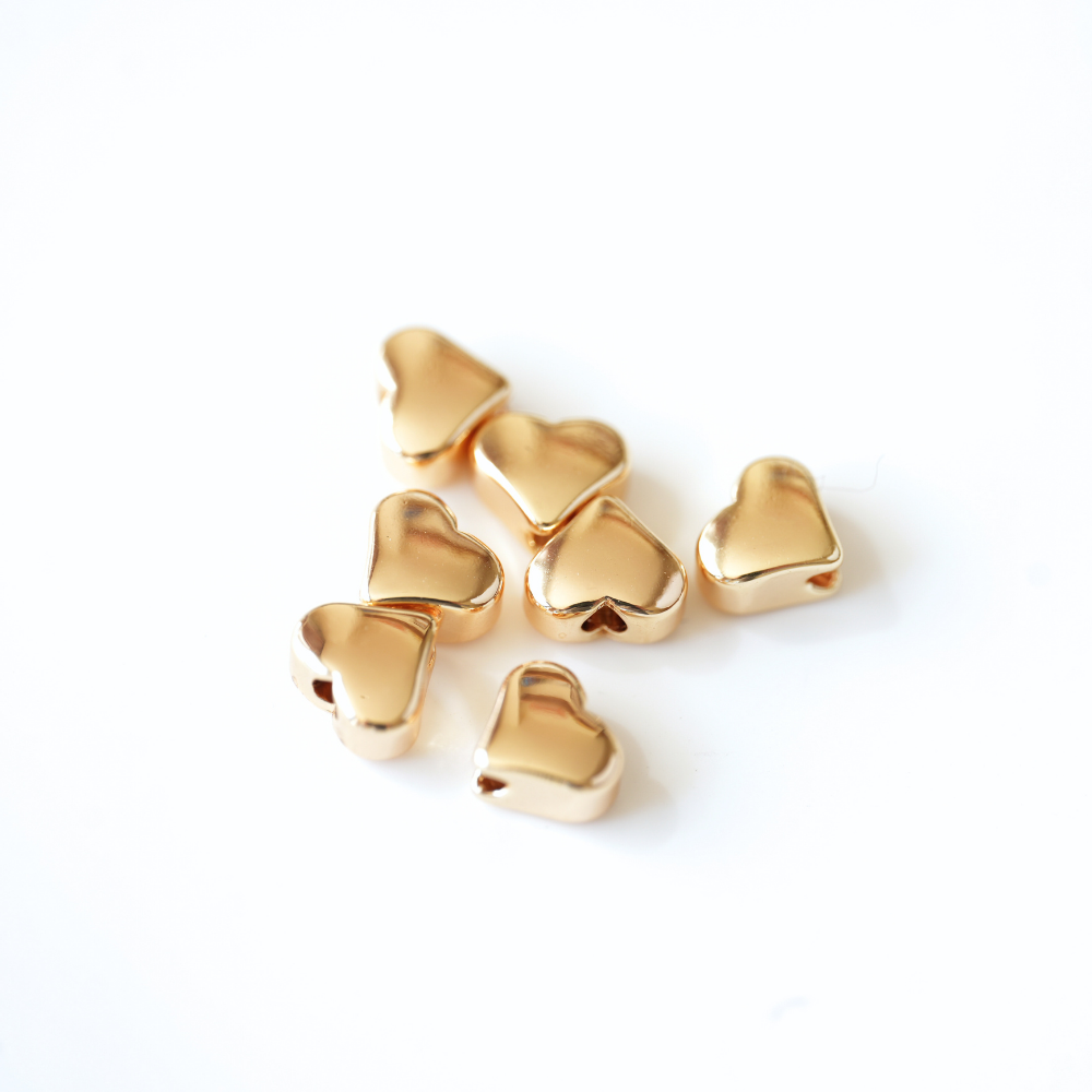Mellemled polerede hjerte ,FG,5*6*3.5mm,4 stk.‌