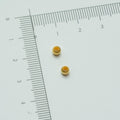 Mellemperle 4mm runde perler med børstet overflade,Sølvbelagt, 18kt guldbelagte ,5 stk