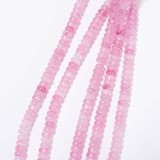Natural Pink Strawberry,Glatte Rondeller/4.7*2.3mm/39cm,Hel Streng