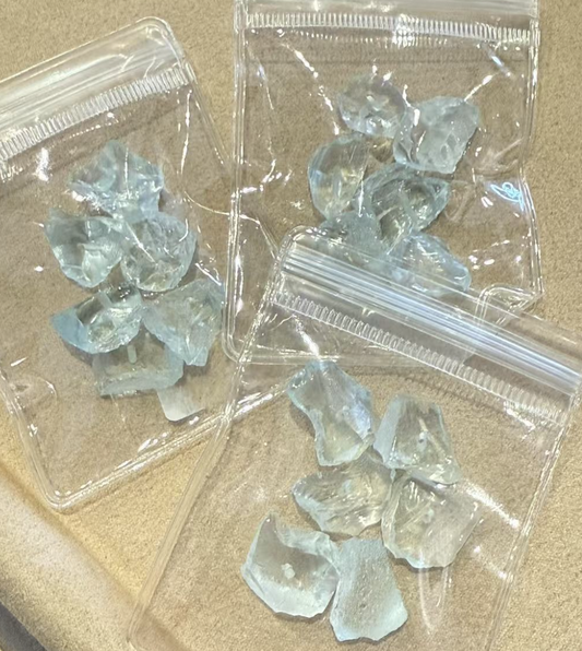 Akvamarin Nuggets 20x13 mm, blå, 6 stk.