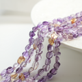 Naturlige krystalperler，8-15mm/40cm，Hel Streng - Viol