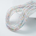 Naturlige skal perler,3mm rund, hel streng 38cm - Macaroner