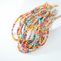 Naturlige skal perler,6mm rund, hel streng 37cm - Mix