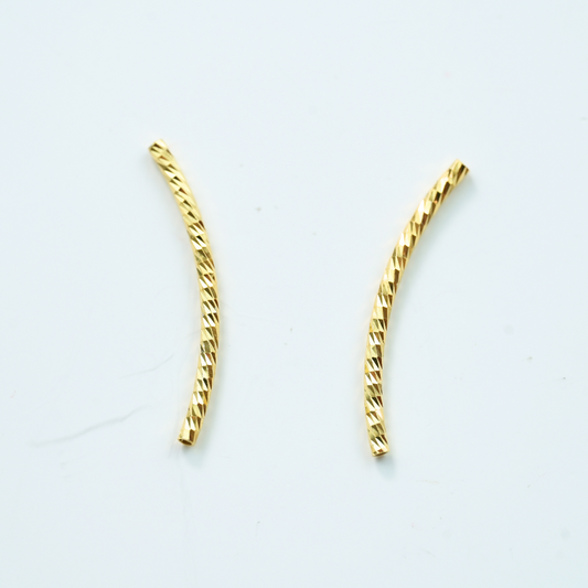 Perlerør med gevind,SøLvbelagt, 18Kt Guldbelagte,1.5*25mm,5 stk.‌