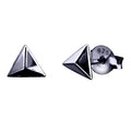 Plain Pyramide Ear Studs Black