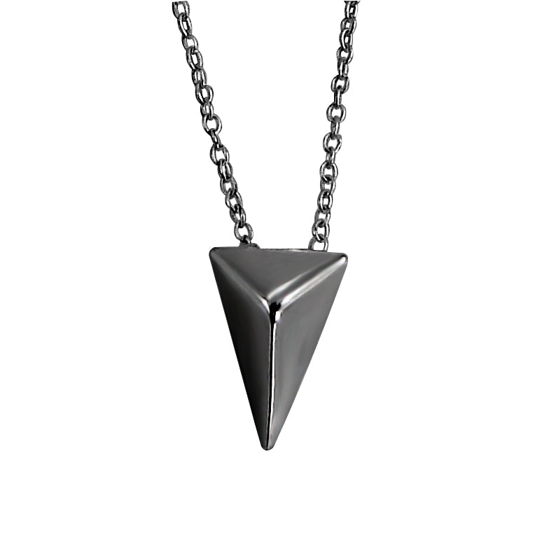 Plain Triangle Necklace Black