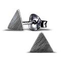 Brushed Triangle Ear Studs Black