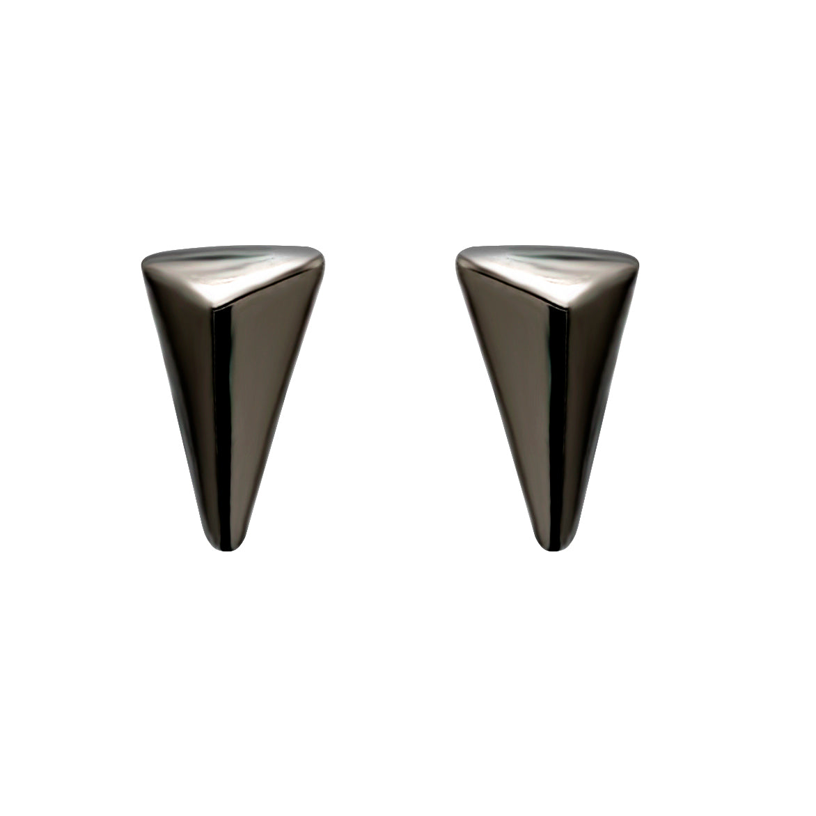 Plain Triangle Ear Studs Black