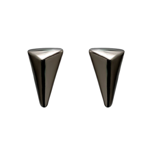 Plain Triangle Ear Studs Black