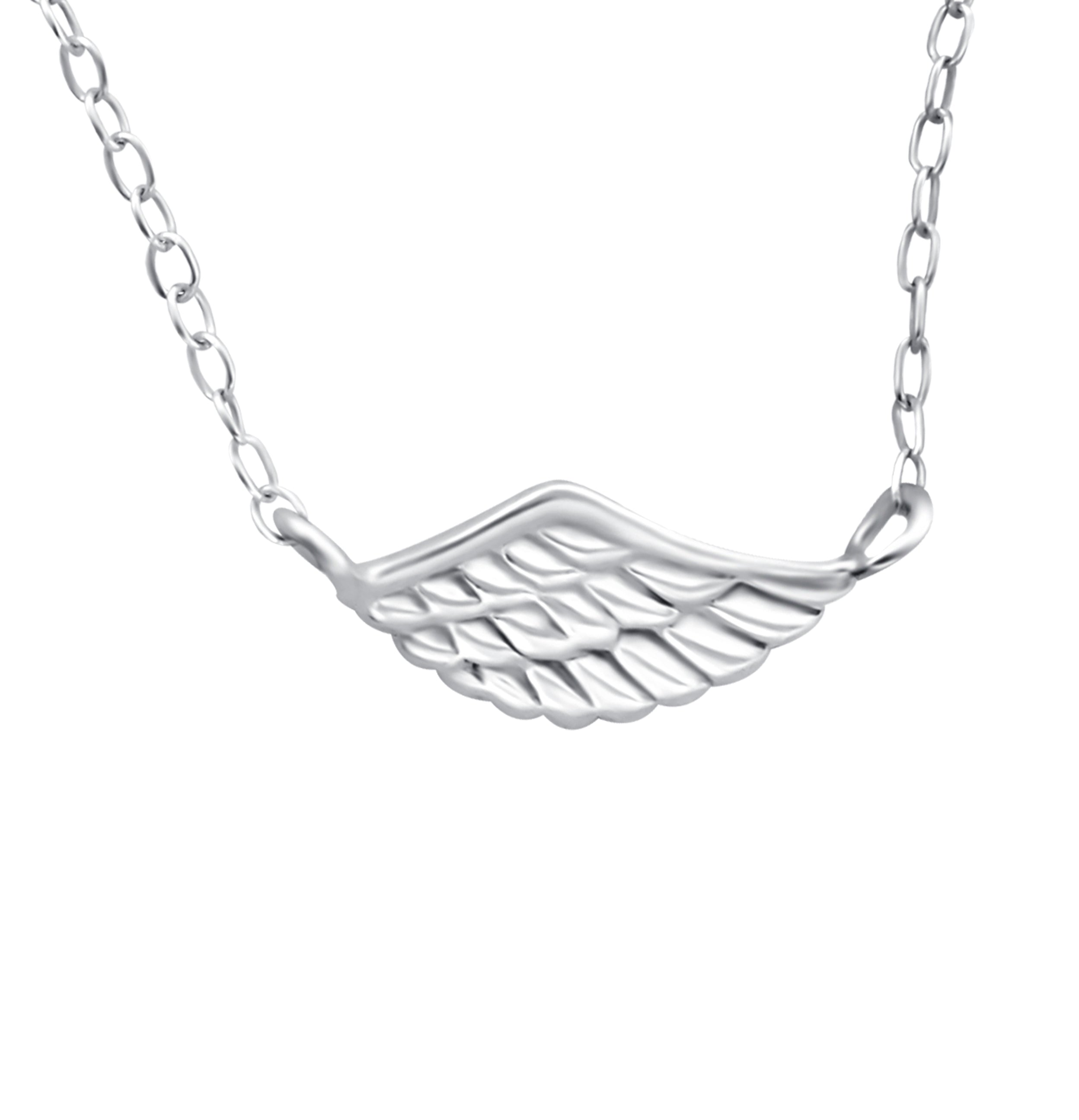 Plain Wing Necklace Silver
