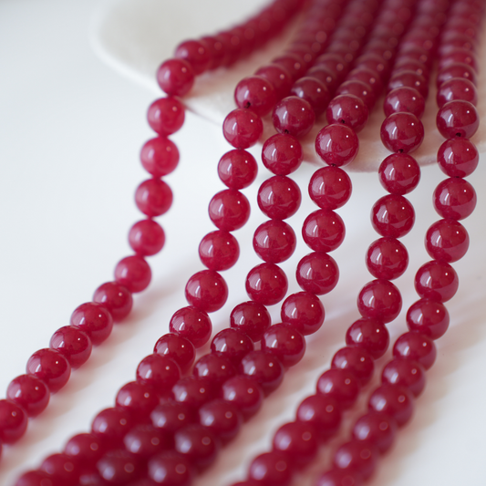 Ruby t,10mm rund/38cm,hel streng